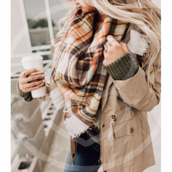 CELINE plaid hello fall scarf - MUSTARD - Picture 3 of 8